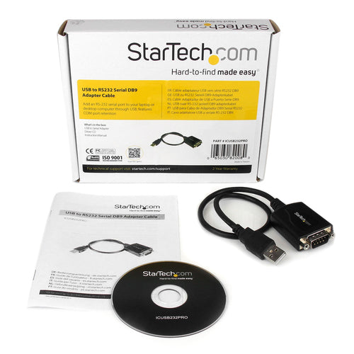 StarTech.com 1 ft USB to RS232 Serial DB9 Adapter Cable with COM Retention StarTech.com 1 ft USB to RS232 Serial DB9 Adapter Cable with COM Retention